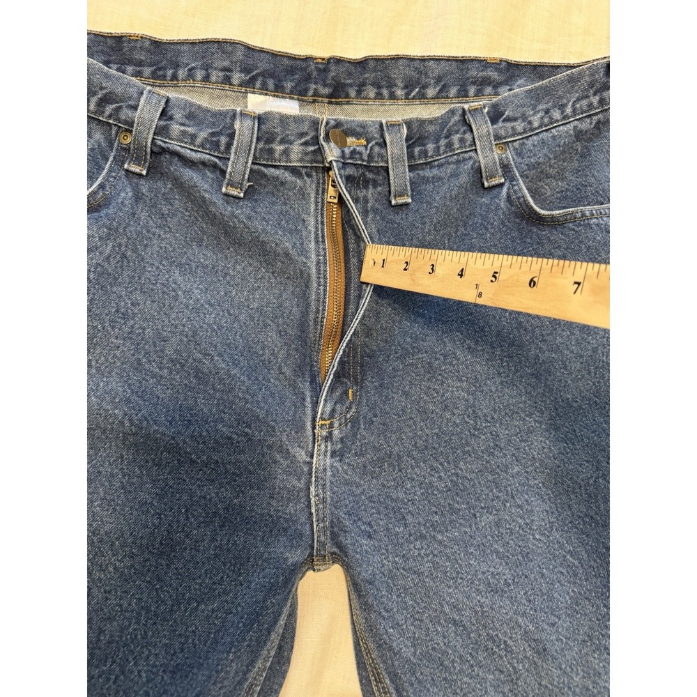Carhartt Men's Relaxed Blue Jeans Medium Wash 46x30 VTG Quality Denim Classic - Picture 6 of 8